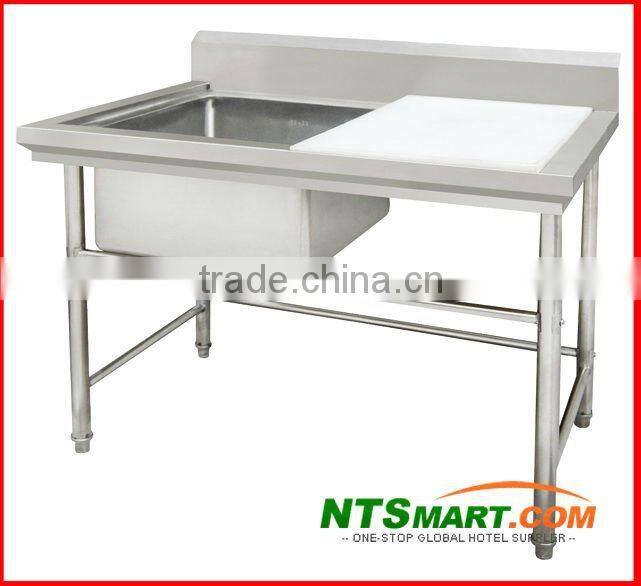 stainless steel kitchen work table with backsplash