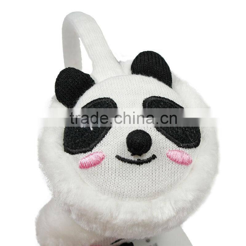 2014 new fresh fashion panda head design cute kids winter earmuff