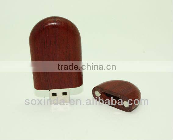 OEM Souvenir Gifts Swivel wooden flash drive usb with own logo