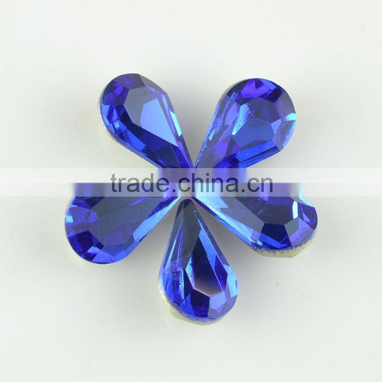 Teardrop shape stone crystal glass tear drop jewelry stone for garment accessories