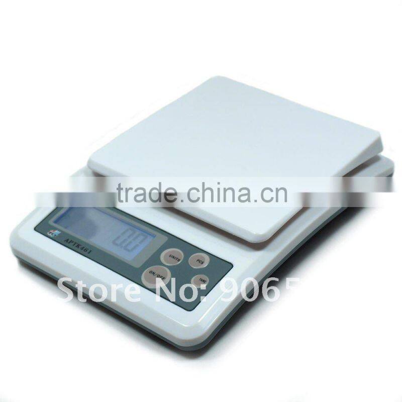 New APTK461 5000gx1g color white LCD Digital Electronic Compact Kitchen Scale