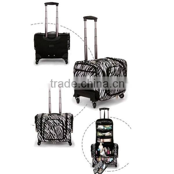 China wholesale pu leather trolley luggage factory,light weight clothing storage box,multifunction suitcase