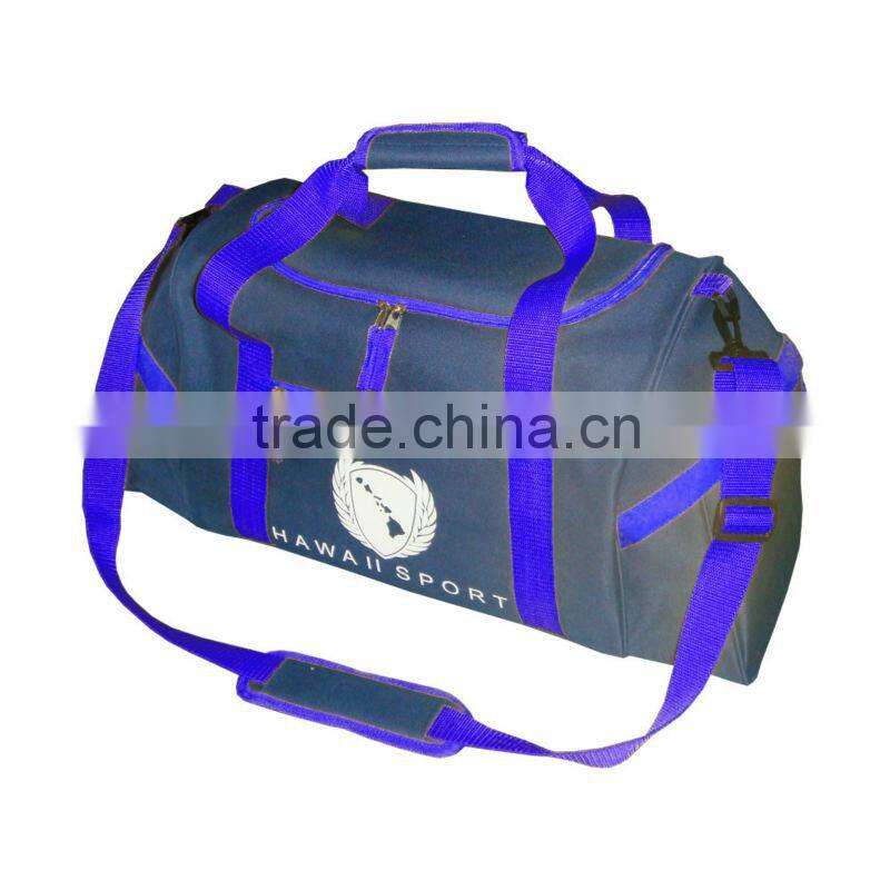 Black 600D Duffel bag with orange trim