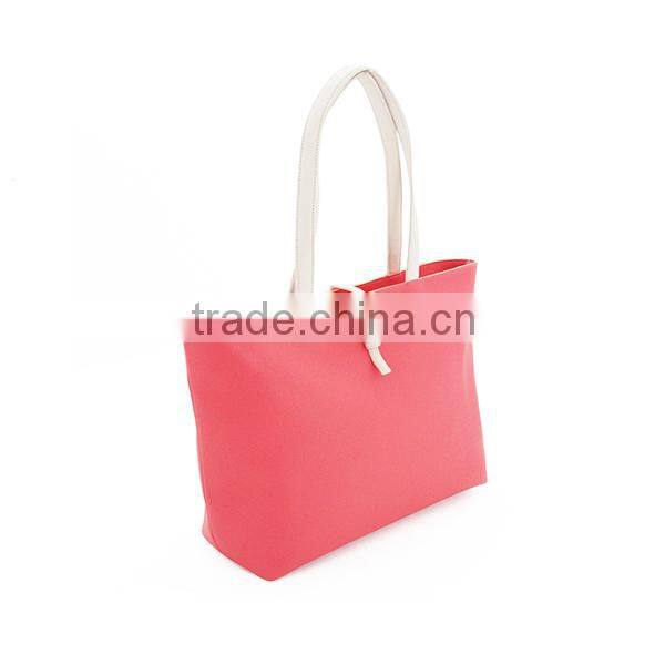 Colourful fashion designer leather hand bags, leather reusable shopping bag