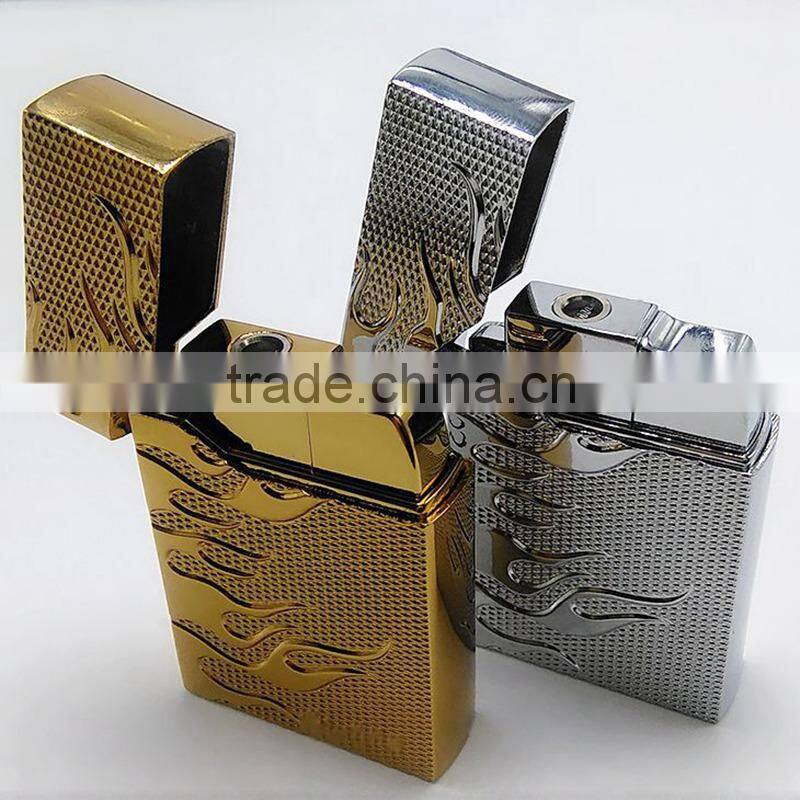 Gun golden plated universal gas lighter refill battery electric lighter
