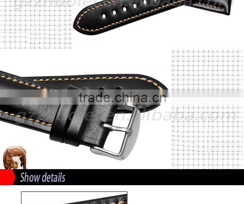 2015 new arrival 20|22mm high quality genuine cowhide leather bracelet with pin buckle wholesale 3pcs
