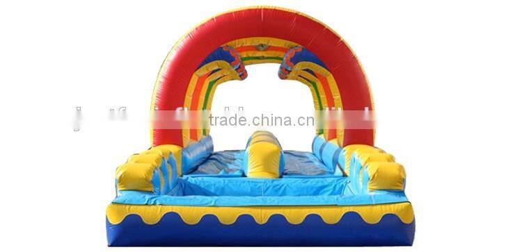 wave inflatable slip and slide for adult,colorful dual lane inflatable slip n slide with pool