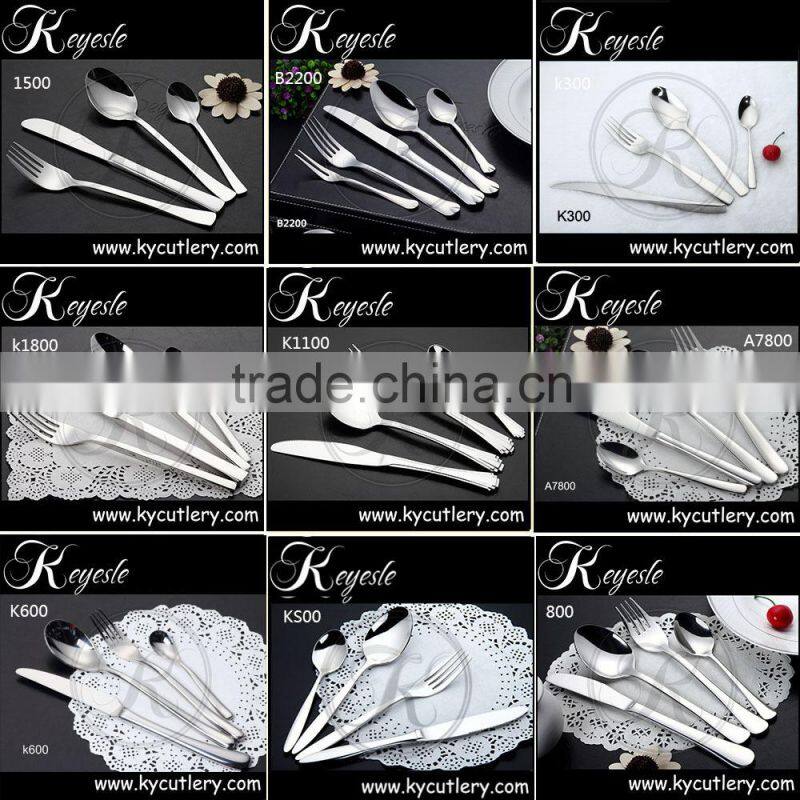 Serving spoon, salad spoon and fork, fruit and salad knife