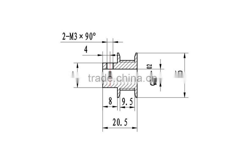 GT2 Timing Pulley, 5mm Bore, 48 Teeth, for 9mm belt