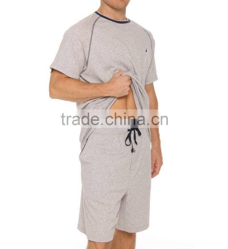OEM Men's Comfortable Cotton Grey Heather Crew Neck Sleep Shirt Sleepwear M