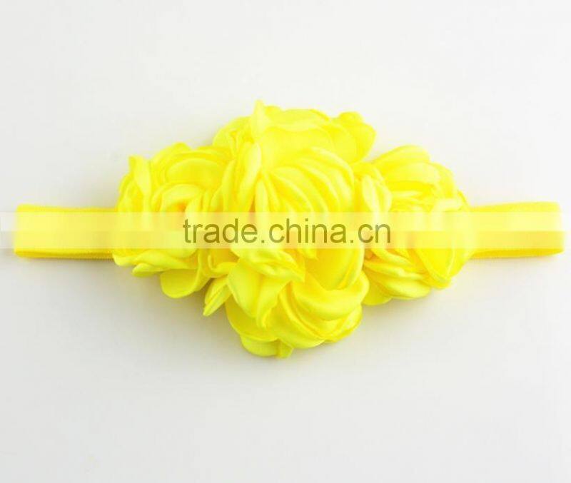 Latest Burned Satin Flower Headband For Kids,Top Stretch Headband For Girls