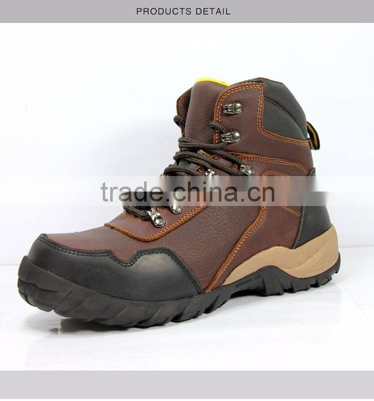 Top brand high quality full grand leather rubber sole safety boot