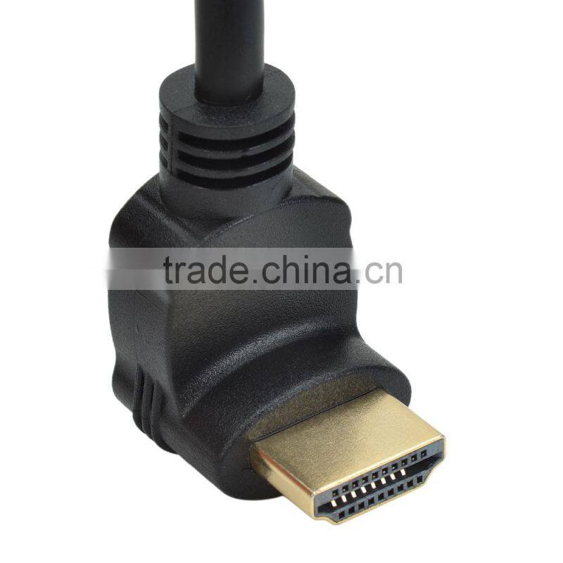 CHEERLINK HDMI Male to Female Extension Cable with 90 Degree Angle - Black (15cm)