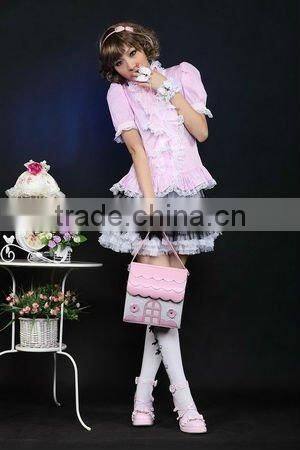 Cotton White Lace Short sleeve Cotton Lolita Blouse 81048