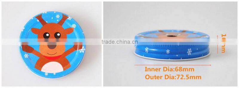 Canning drinking jars cartoon metal lids