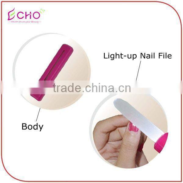Hot Pink LED Light-up Glass Nail File