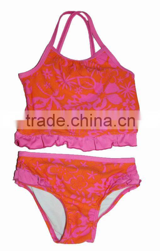 Sweet 2013 hot selling cartoon kids two piece swimwear