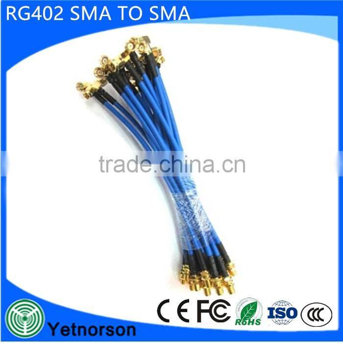 Rf jumper cable sma male coaxial connector for rg402 cable SMA male plug to SMA male Jumper RG402 with blue jacket Cable