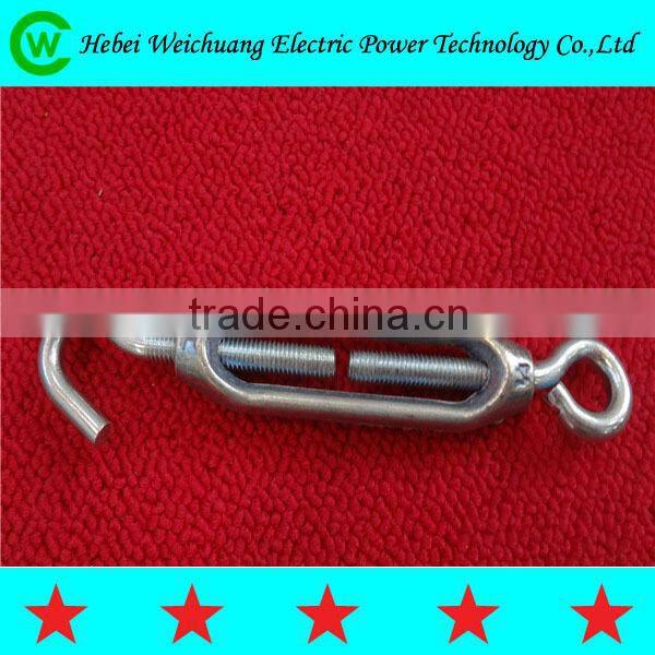 Hot dip galvanized turnbuckle / drop forged steel turnbuckle with hook and eye