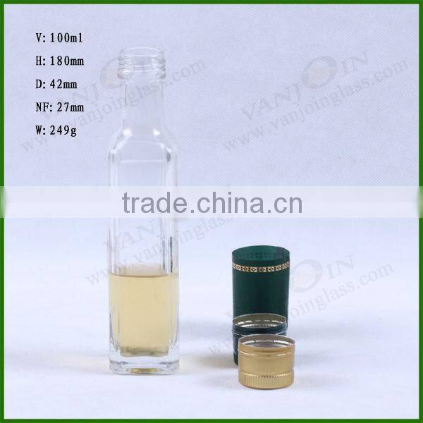 100ml Square Flint Cheap Olive Oil Glass Bottles