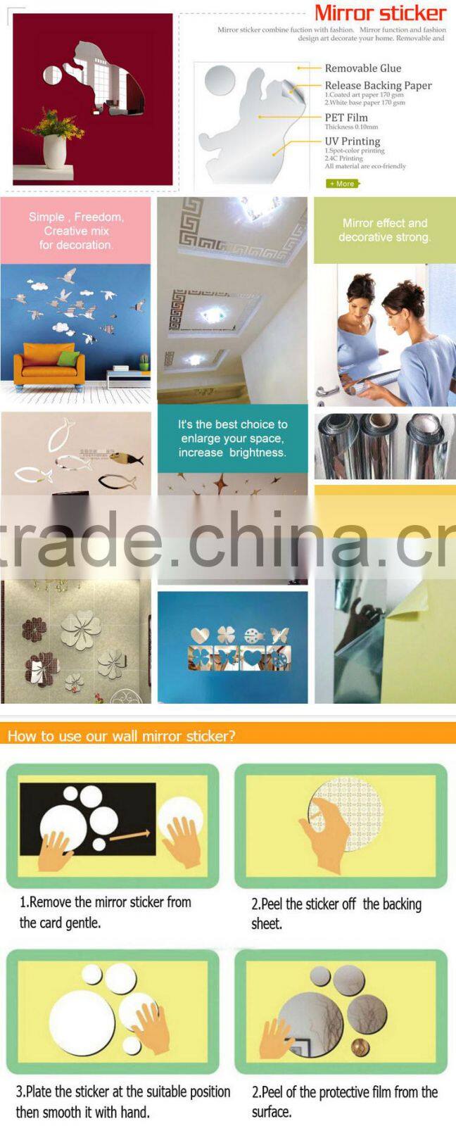 Custom glass sticker one way vision