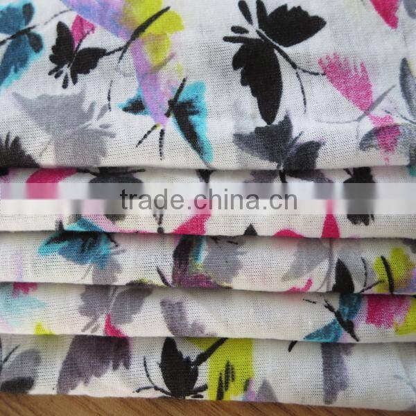 polyester knitted fabric poly spun printed fabric