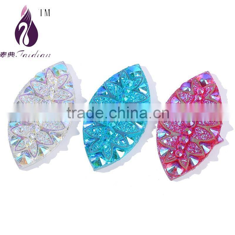 20*40mm resin sew on stone horse eyes shape mix color flatback rhinestone beads