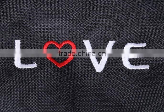 YIWU RODA 100%polyester exquisite embroidery square black washing bag