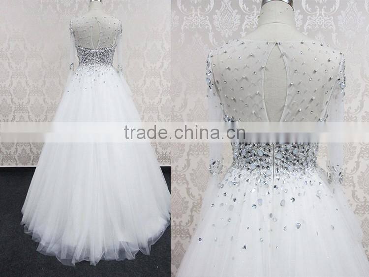 WD7 Hot Sale Senior Hand-made Grade A crystal and beaded Wedding Dresses