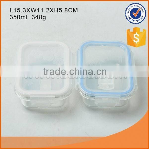 Vacuum & Fresh Square Shape Airtight Glass Food Container Set Heat Resistant Food Container With Lid