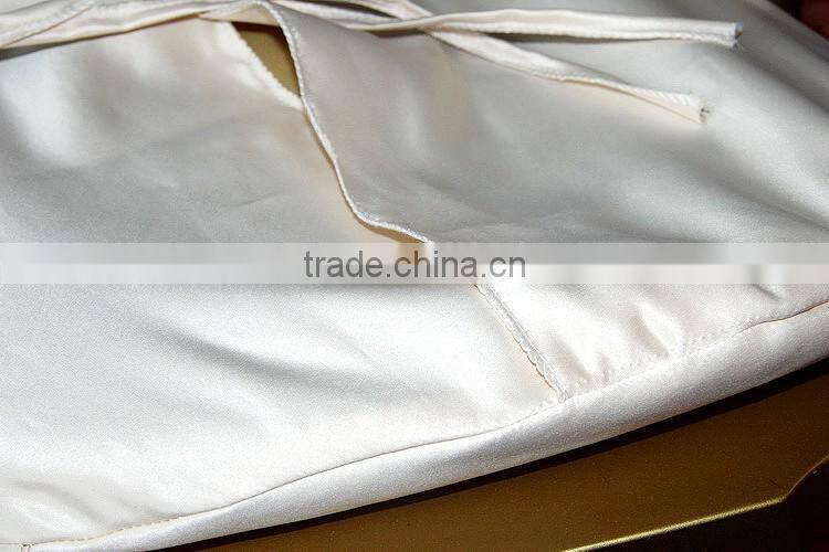 WHITE MATT SATIN CHAIR SEAT CUSHION COVER