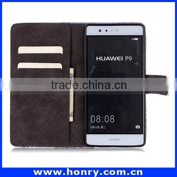 Leather Flip Cover Case Wallet Cover Pu Leather Cell Phone Case for HUAWEI P9/G8mini