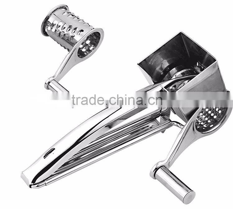 Hot Sale Stainless Steel Kitchen Rotary Grater Multi-functional Round Cheese Grater