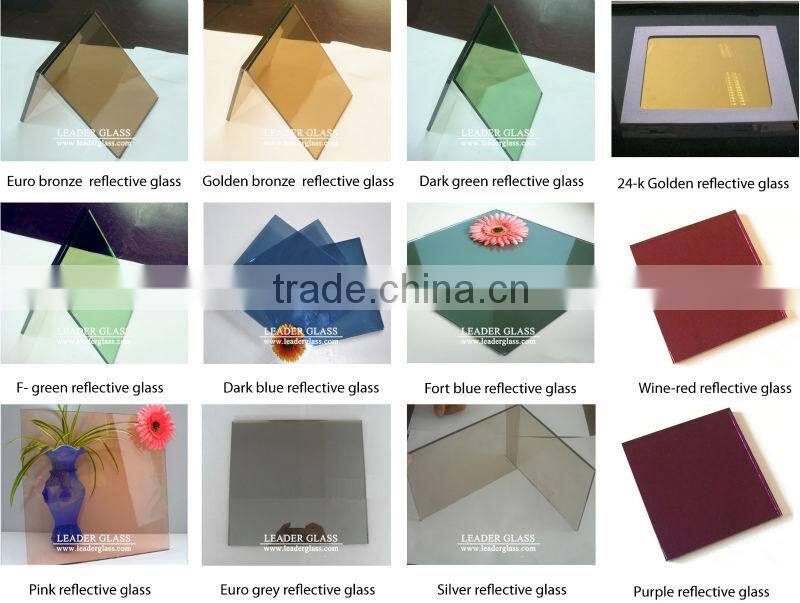 5mm decorative golden bronze reflective sheet glass for building