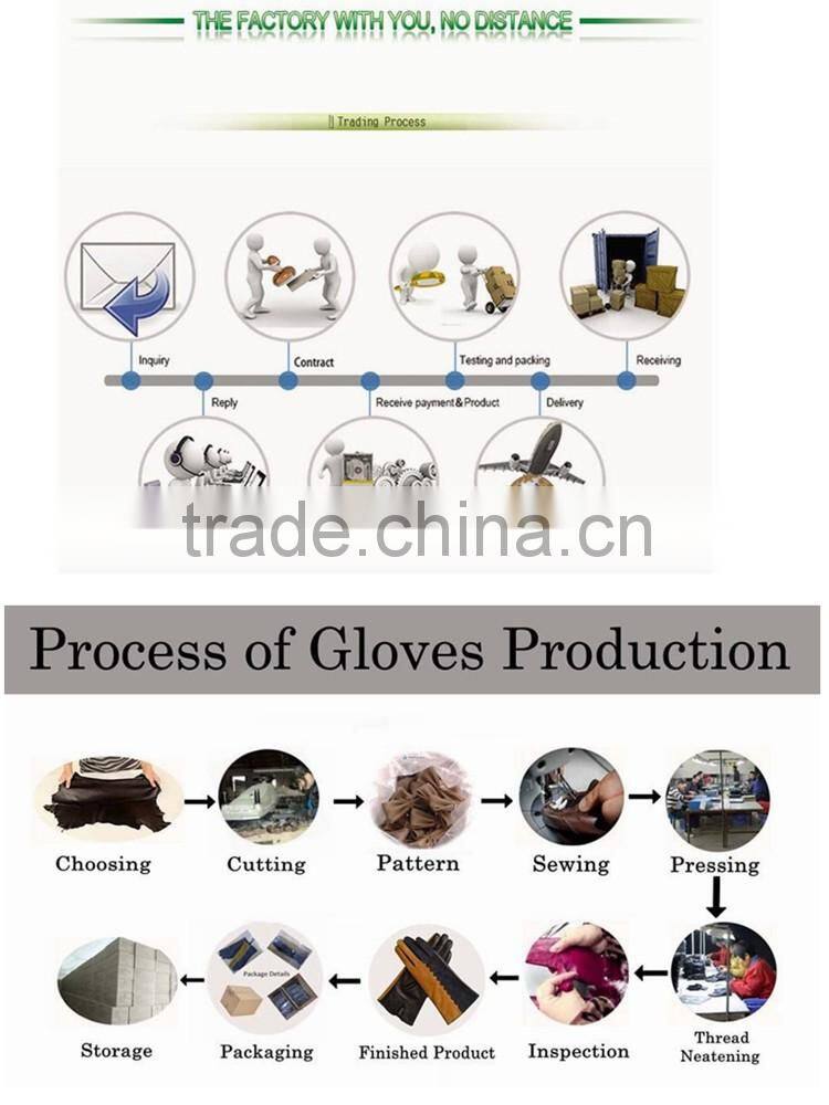 Factory Customized Fashion Ladies Black Leather Gloves in Winter