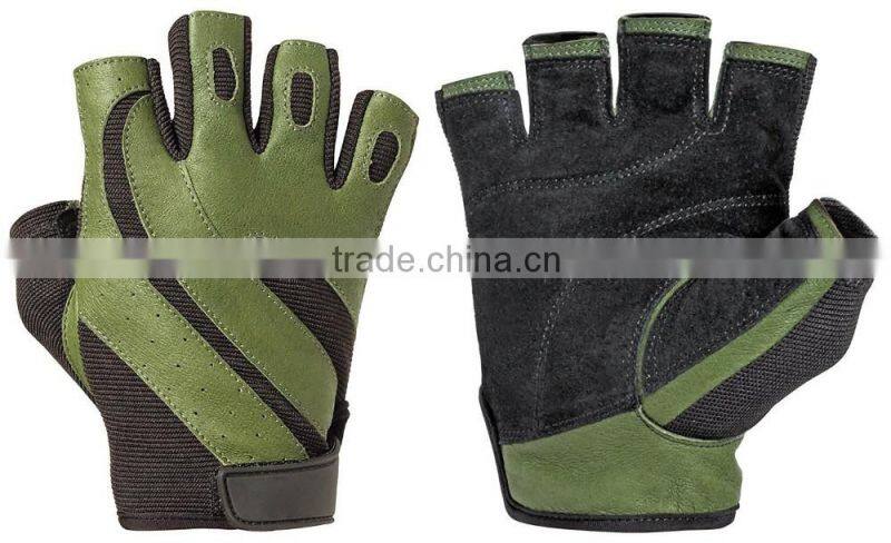 Leather Weight Lifting Padded Cotton Mesh Crochet Gloves/New Leather Weight Lifting Gym Gloves Crochet Mesh Cycling Gloves