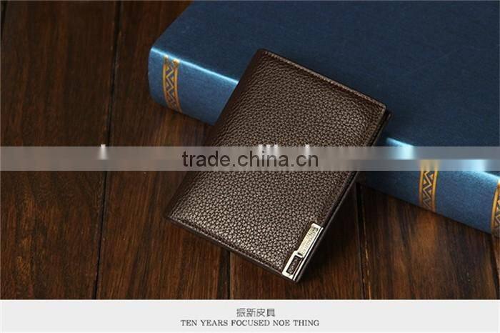 Wholesale short style PU leather coin and cash wallet for men pocket purse