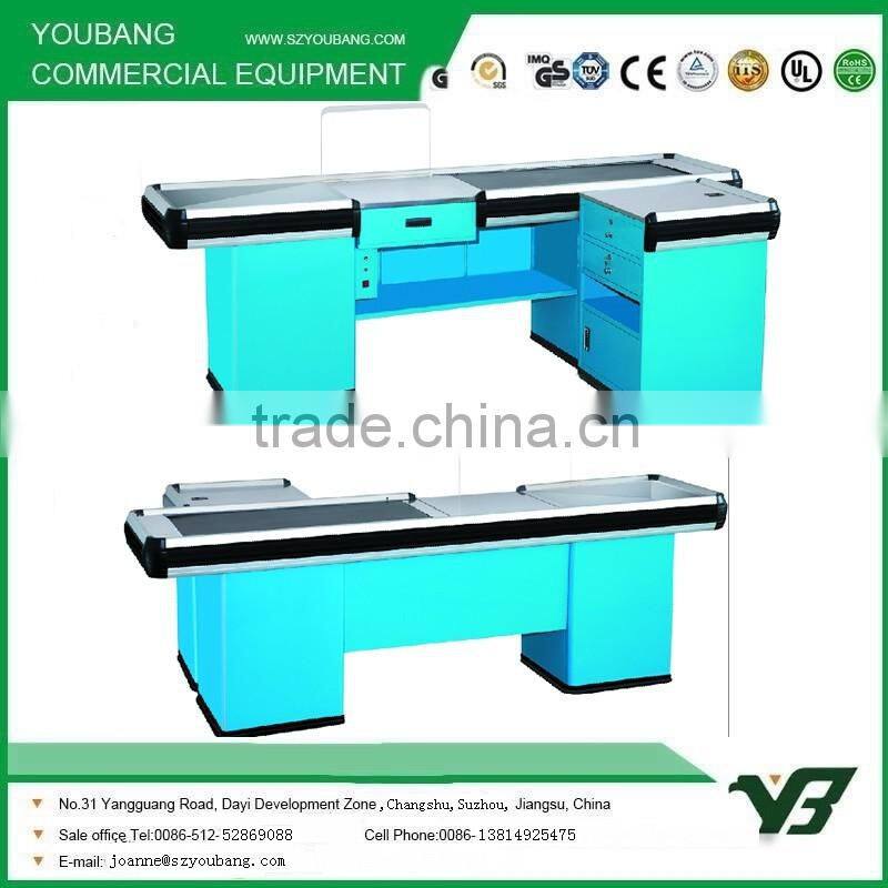Supermarket Checkout Counter with Automatic Conveyor Belt