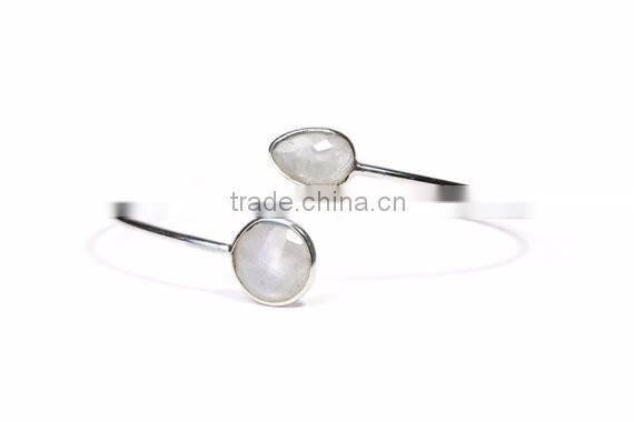fashion Silver Jewelry 925 moonstone Gemstone Bangle