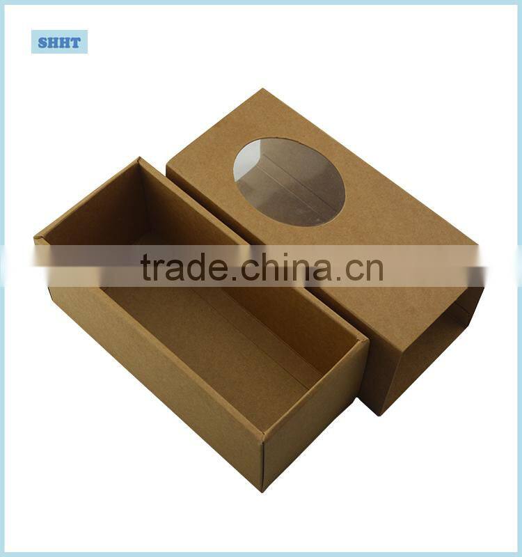 cristmas hot sale gift printed kraft folding packaging box with window