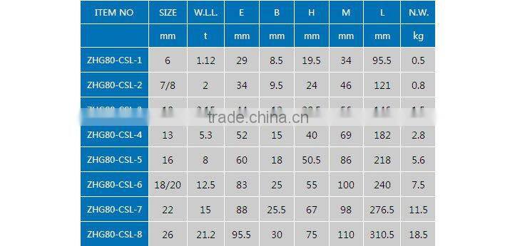 G80 clevis self-locking hook
