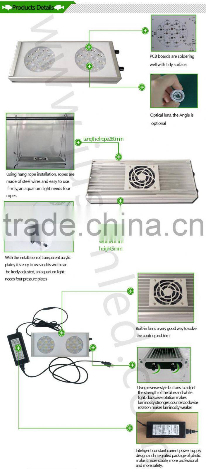 Wholesale chinese aquarium led lighting for cultured coral and fish white and blue led light OEM/ODM acceptable