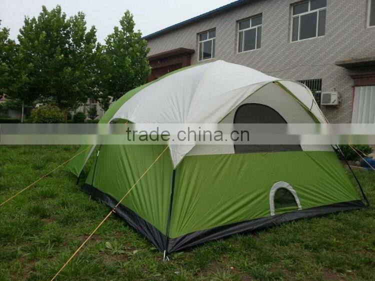 Nylon Fabric and Fiberglass Pole Material 2 room camping tent