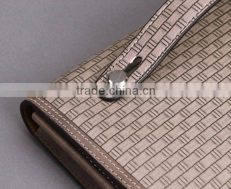 Mens vintage clutch bag and custom pattern leather wallet
