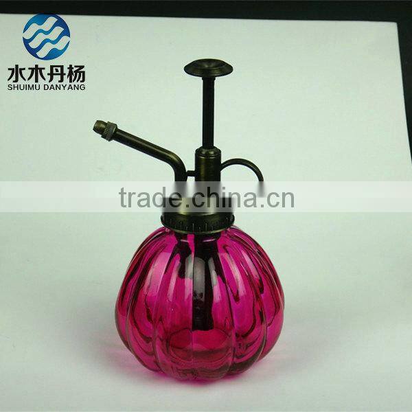 Coating Color Pumpkin Shape Watering Can Glass Bottle for garden