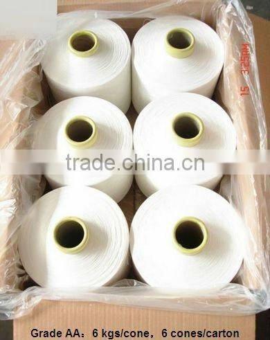 hangzhou supplier dty 75D-450D polyester yarn semi-dull raw white