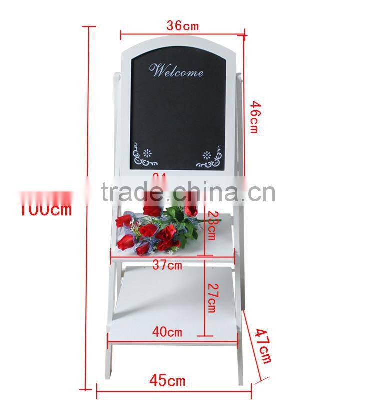 outdoor solid wood folding ads display blackboard shelf