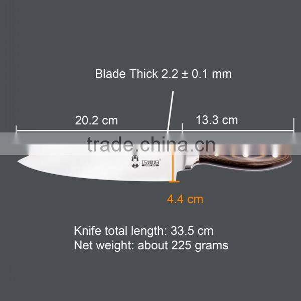 Pakka wood handle high quality with-weight stainless steel chef knife