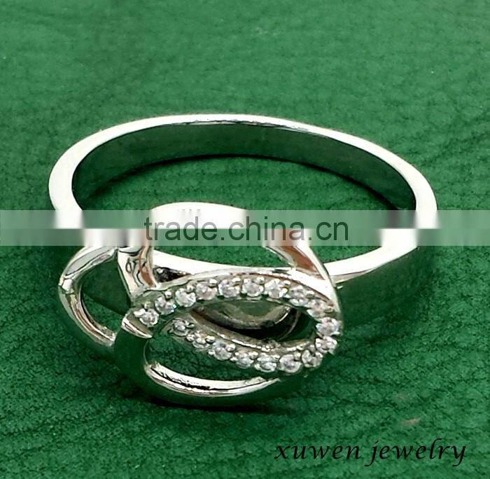 silver tone zircon stainless steel ladies ring designs
