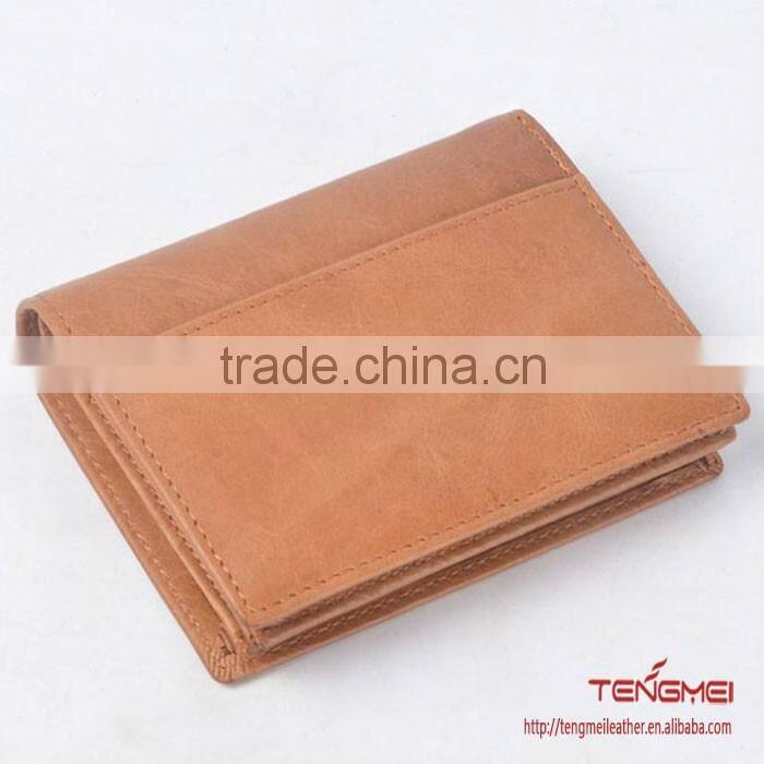 Top layer cow leather money clip wallet for men and women